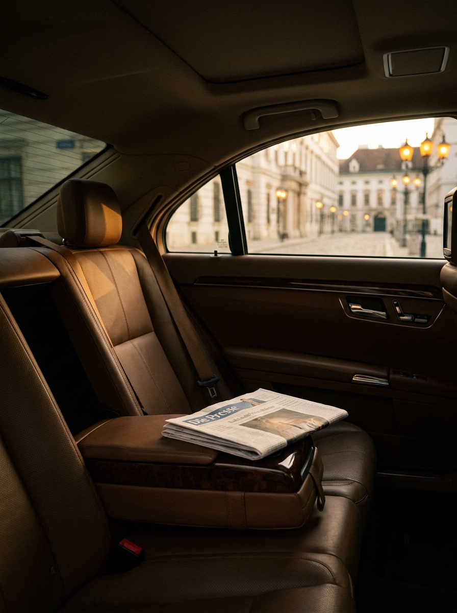 Privater, getönter Fond einer Mercedes S-Klasse